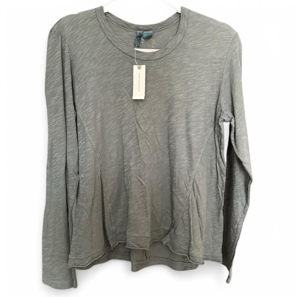 NWT Anthropologie Left of Center Moss Green Long Sleeve Top - Size M